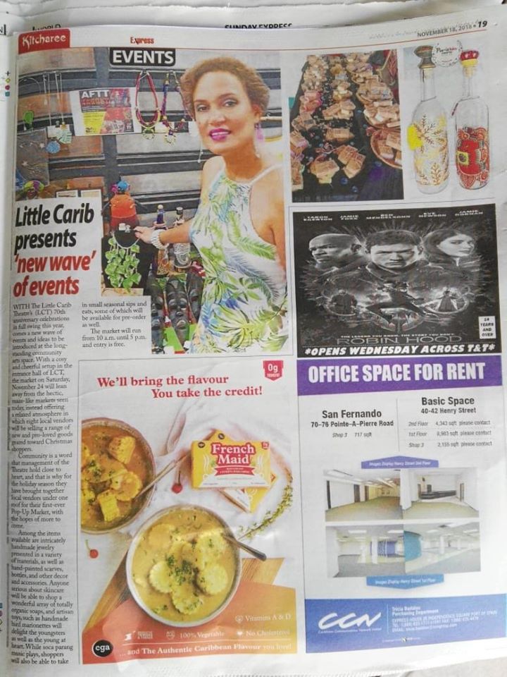 CWA (Christine Wearable Art) featured in the Trinidad Express Newspaper