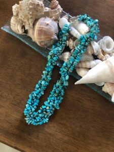 Exquisite multi-strand turquoise chip necklace